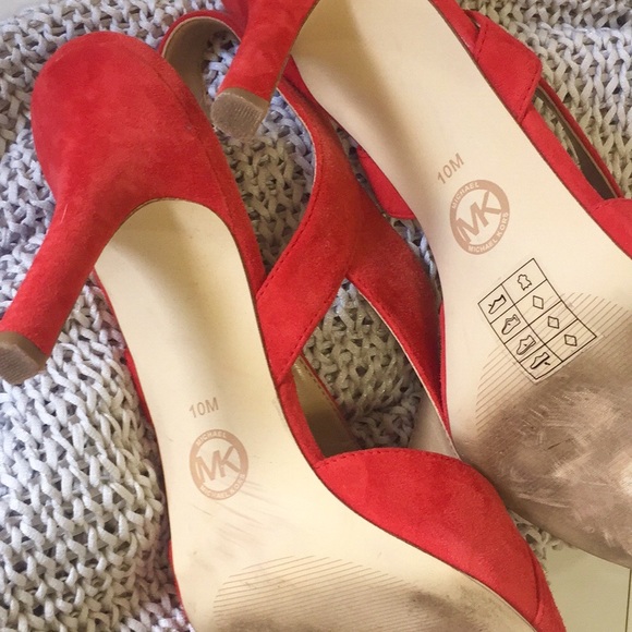 Michael Kors Becky suede slingback sandal Sangria - Picture 7 of 8